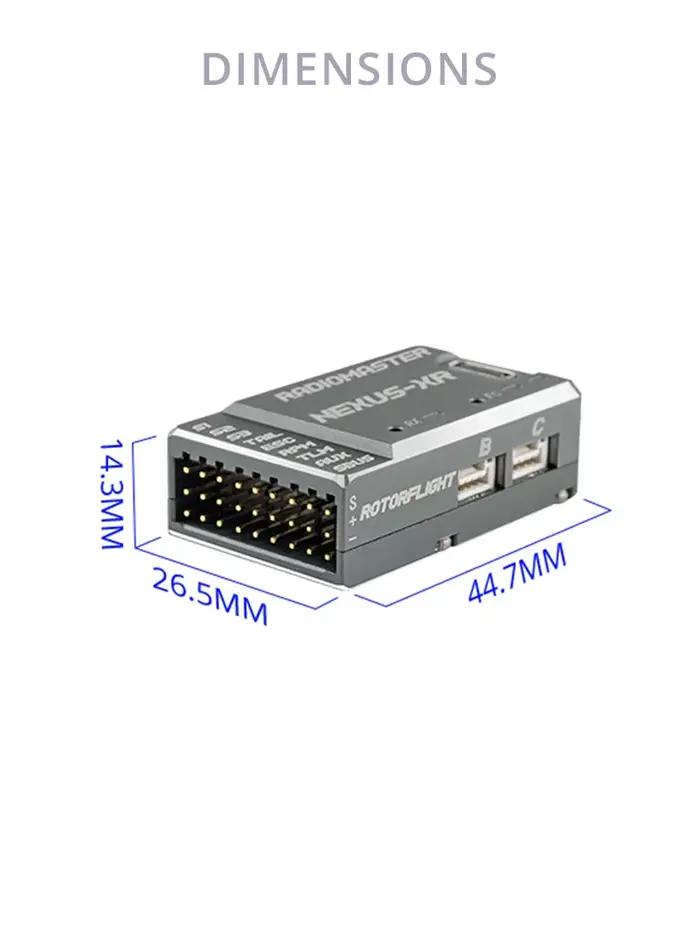 Contrôleur de vol d'hélicoptère Radiomaster Nexus-XR avec récepteur interne