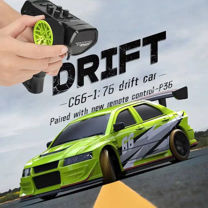 Turbo Racing 1:76 C66 Drift RC voiture avec gyroscope 2.4G 5CH Radio télécommande entièrement proportionnelle RTR jouets de bureau pour cadeau de noël