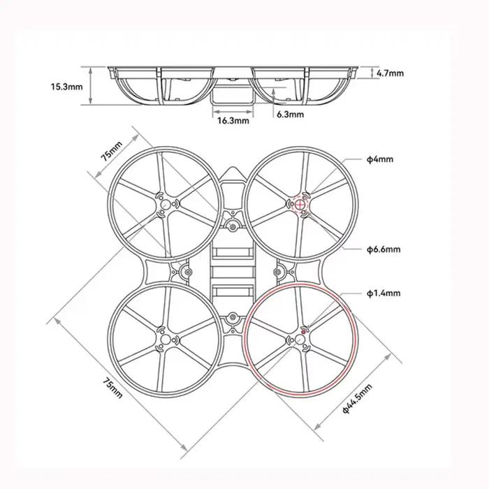 BETAFlong-Meteor75 Air 75mm / Meteor65 Air 65mm Brushless BWhoop Frame Ultra-Light Micro Air CanAmendements imbibés pour Meteor75 FPV RC Drone