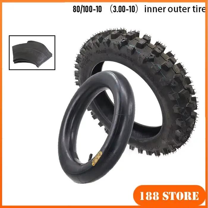 Pneus intérieurs et extérieurs haute performance 80/100-10 3.00-10 adaptés aux motos de course tout-terrain
