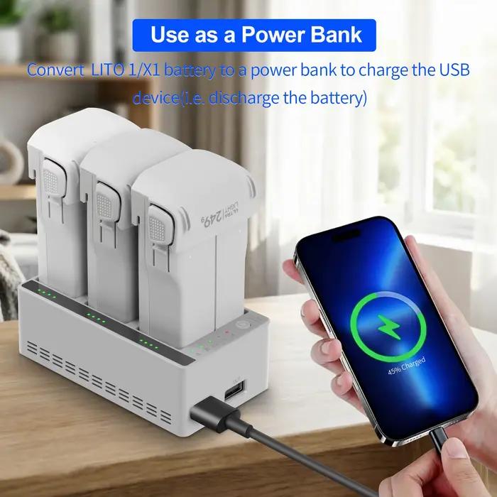Chargeur de batterie intelligent 100W pour drone DJI Lito 1/Lito X1
