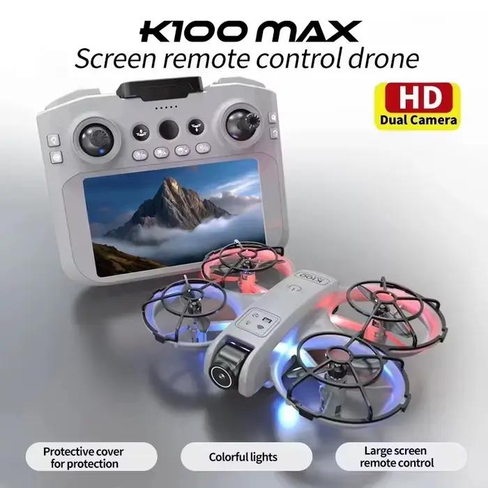 Hot K100 MAX Mini Drone professionnel 4K HD double caméra Fpv écran flux optique