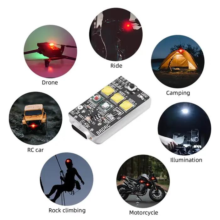 Lumière Stroboscopique Anti-Collision Réglable pour Drone Mini 3 Pro Inspire 2 Pro Voyants de Sécurité Visibles 6KM Mini Lampe Arrière à Tête de Drone Occasions Spéciales Sécurité Vol Nocturne