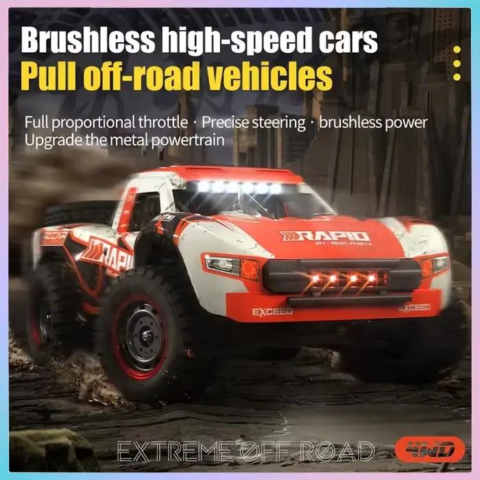 Voiture Rc tout-terrain 4x4, 50 km/h ou 70 km/h, moteur sans balais à grande vitesse, Monster Truck 1/16, voitures de course dans le désert/neige, jouets pour garçons