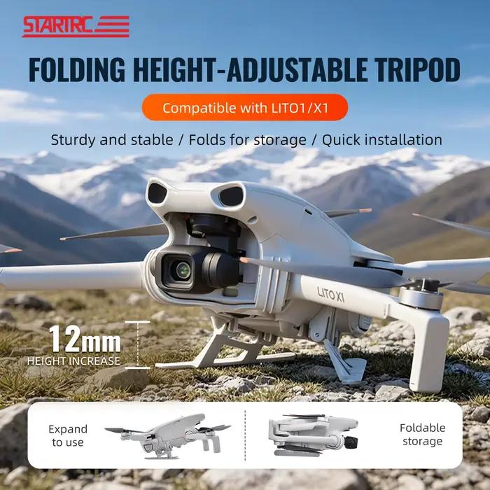 Trépied pliable à dégagement rapide et léger pour drone DJI Lito X1/1, spécialement conçu pour les drones