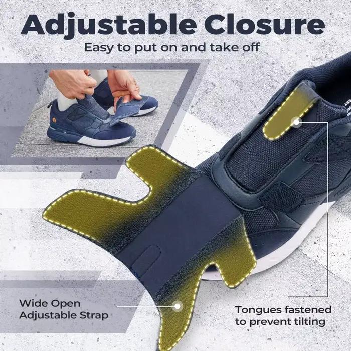 Chaussures pour diabétiques pour hommes, baskets larges à enfiler 2E pour pieds gonflés, chaussures de Sport de marche avec Support de voûte plantaire pour soulager la douleur au pied