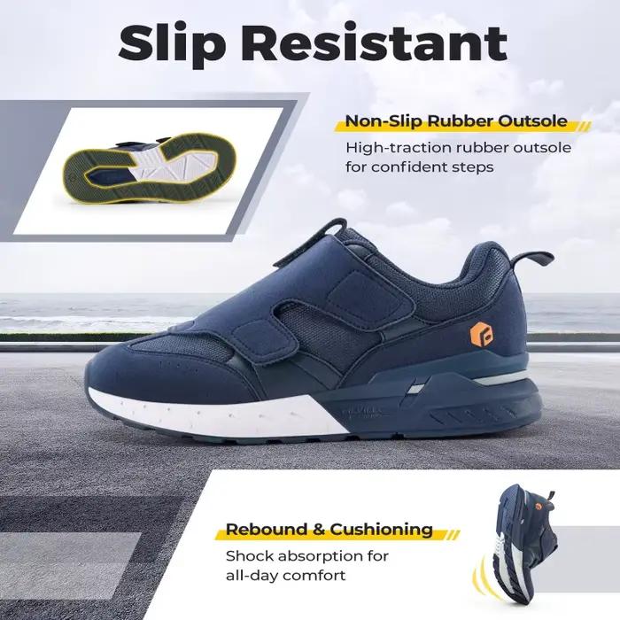 Chaussures pour diabétiques pour hommes, baskets larges à enfiler 2E pour pieds gonflés, chaussures de Sport de marche avec Support de voûte plantaire pour soulager la douleur au pied