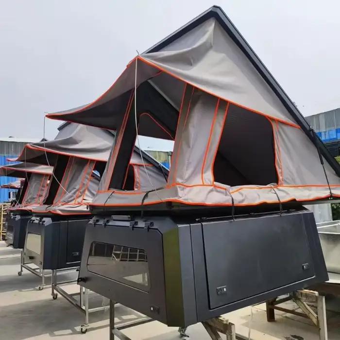 Tente de toit spacieuse personnalisée avec grand auvent, tentes rapides à monter pour le camping, tente de toit robuste pour caravanes.