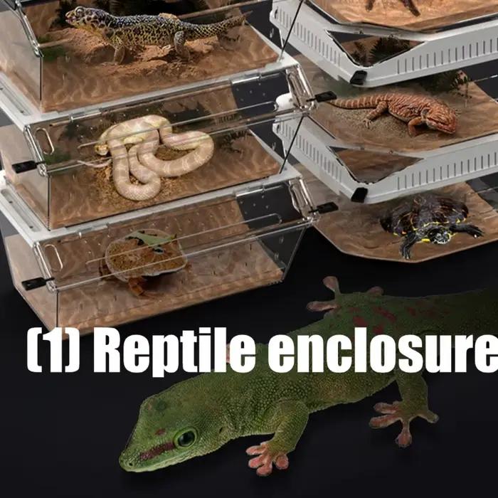 Terrariums pour Reptiles à haute Ventilation pour petits animaux de compagnie, conception transparente et facile à la surveillance, boîtier pour habitat pour petits animaux de compagnie, 87HA