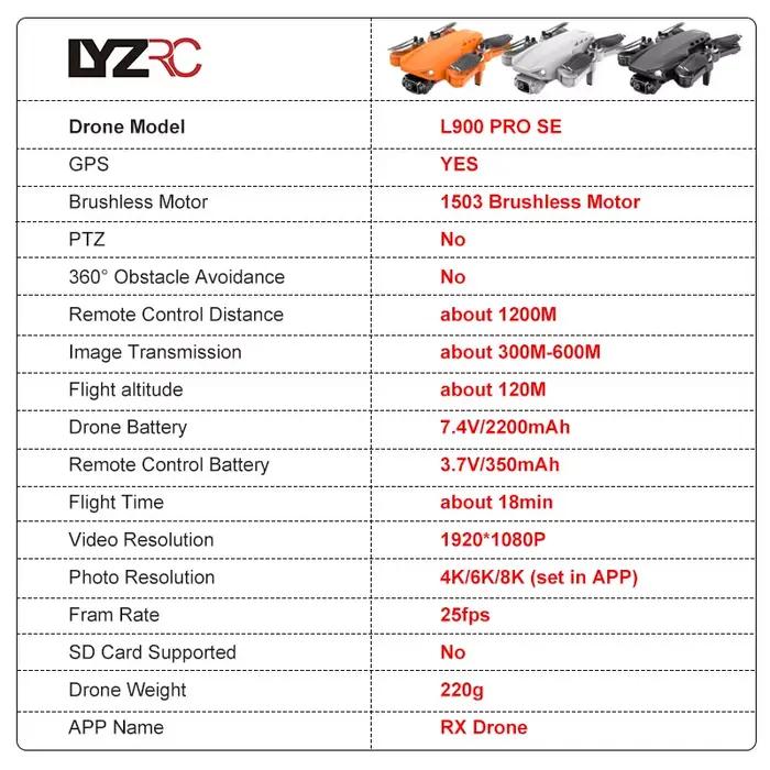 LYZRC L900 PRO SE GPS Drone 4K moteur sans brosse professionnel 5G WIFI photographie aérienne hélicoptères FPV pliable quadrirotor Dron