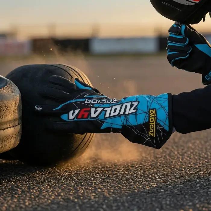 Gants de course en silicone avec impression graphique, légers, extensibles, accessoire sportif, gants de conduite pour karting