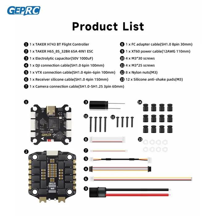 GEPRC TAKER H743 BT 32Bit 65A pile