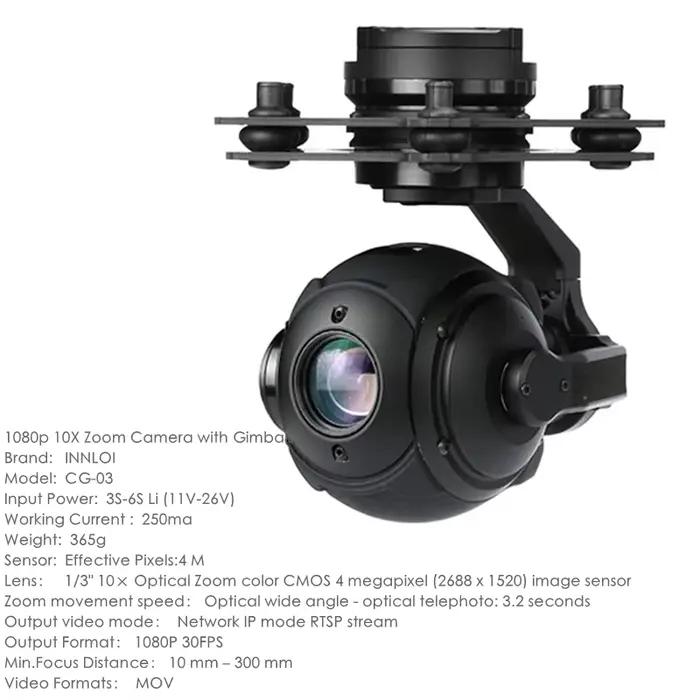 Caméra sphérique XAERO 1080p avec zoom optique 10x