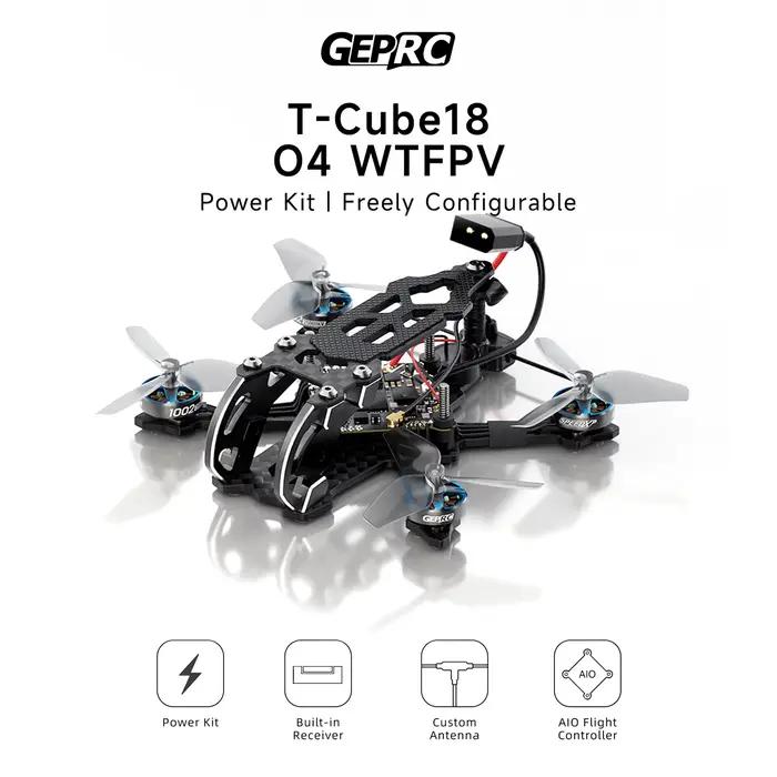 GEPRC t-cube18 O4 WTFPV quadrirotor avec ELRS 2.4G intégré/analogique SPEEDX2 1002 18000KV 1.8 pouces RC Freestyle Drone