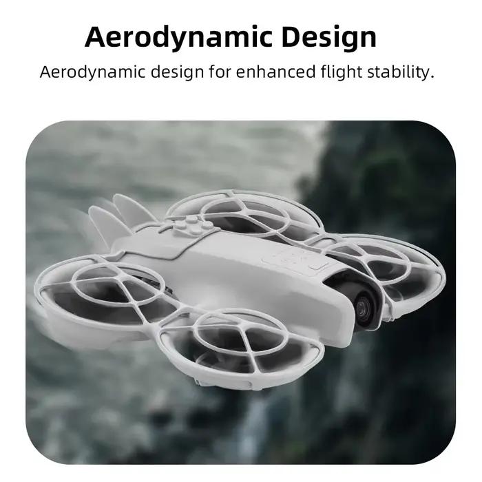 Ailes arriere pour drone DJI NEO en ABS gris clair protegeant et embellissant le drone pour vols precis et esthetiques