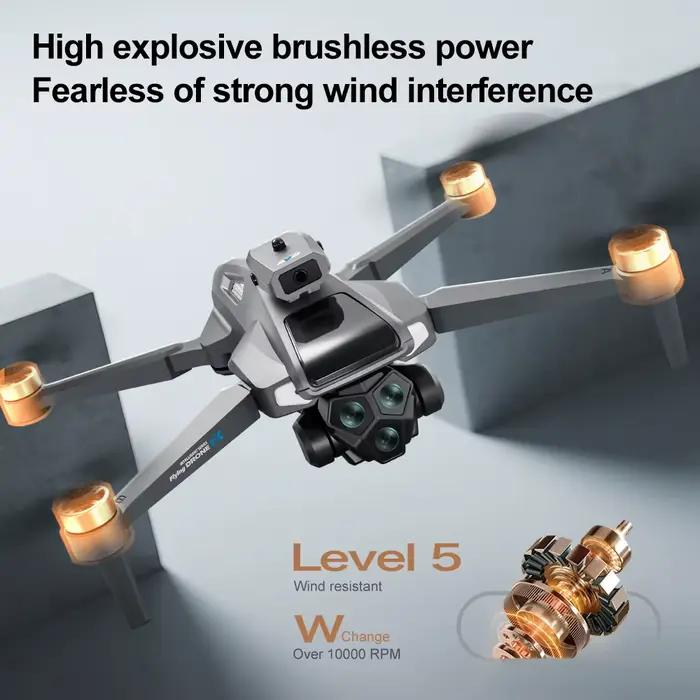 Nouveau Drone RC M66 2025 Professionnel 4K avec Triple Caméra HD Grand Angle, Hélicoptère RC Pliable, WIFI FPV, Maintien d'Altitude, Occasions Spéciales