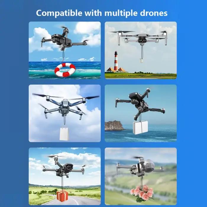 Système de largage universel pour drone BEHORSE compatible avec DJI Mini 5 Pro Mini 4 Pro Mini 4k Mini 3 Pro Mini 3 Mini 2 Air 3S Air 2S Avata 360 Avata 2 Mavic 3 Mavic 2 Mavic Pro Lito x1 Lito 1 pour largage facile et créatif