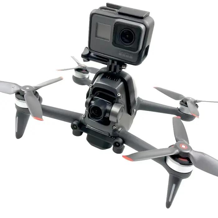 Support Caméra De Sport Plastique Imprimé 3D Noir Compatible GoPro Osmo Action Insta360 Pour Drone DJI FPV Occasions Spéciales