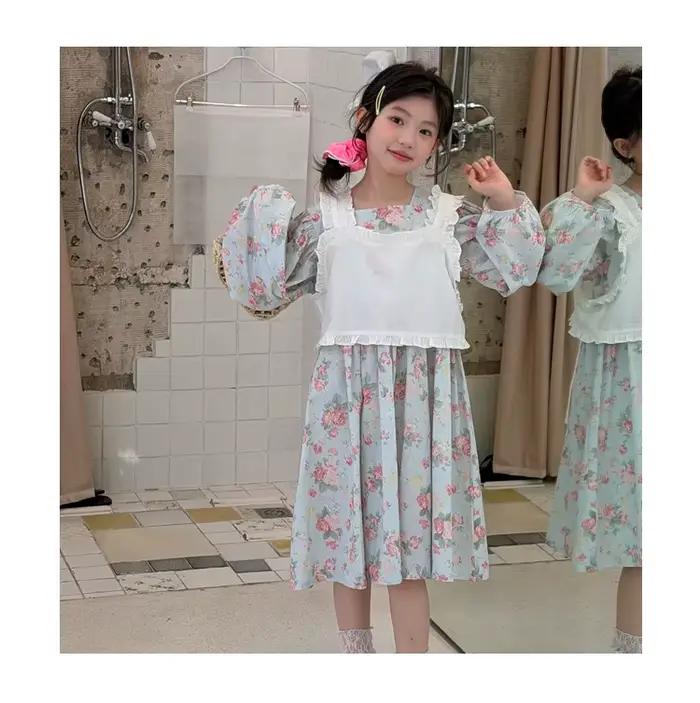Robe florale pour filles Printemps 2026, robe de princesse à imprimé floral