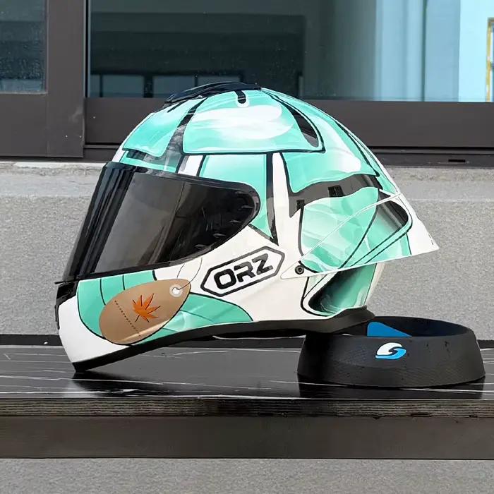 Casque de moto intégral ORZ, casque de moto de course pour hommes et femmes, casque intégral adapté à toutes les saisons, DOT