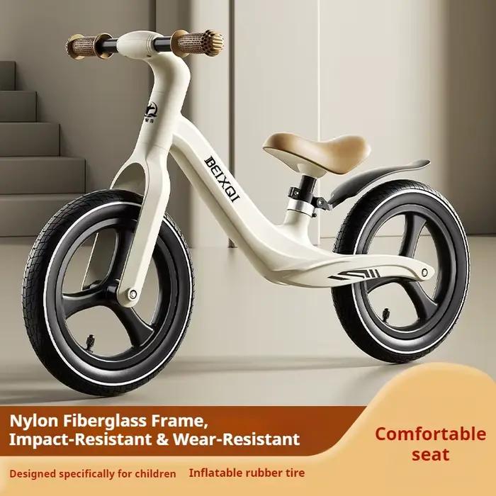 Vélo d'équilibre pour enfants sans pédales, pour les 1 à 8 ans, avec pneus gonflables, cadre en nylon et fibre de verre, poignées antidérapantes en silicone, siège confortable
