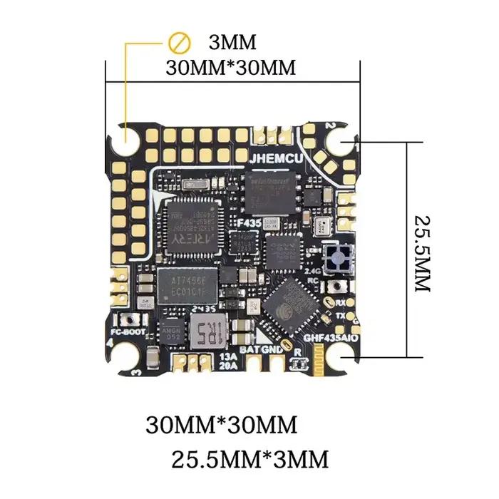 Contrôleur de vol JHEMCU GHF435AIO V2 20A AIO