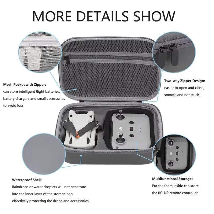 Mallette de Voyage pour Drone DJI Mini 4 Pro Compatible avec Télécommande et Accessoires Boîte Rigide PU Gris Clair ou Vert Clair Occasions Spéciales