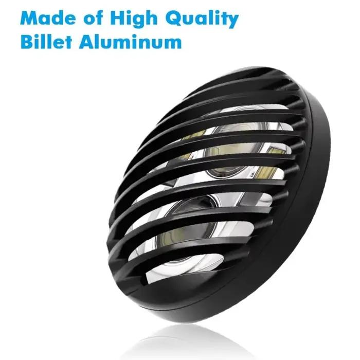 Alpha Rider – couvercle de grille de phare en aluminium noir, 5 3/4 pouces, pour Sportster Roadster XL1200R XL883 883 personnalisé XL883C/XL1200C bas