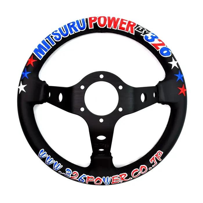 Volant de jeu de course Sim en cuir et alliage d'aluminium, pièces intérieures modifiées pour voiture, volant universel pour Pc 