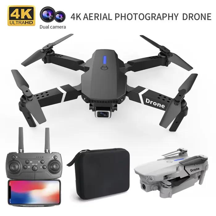 Nouveau Drone E88Pro 2026 5G WiFi FPV Grand Angle Maintien d'Altitude Quadricoptère Pliable RC avec Flux Optique – Idéal Cadeau