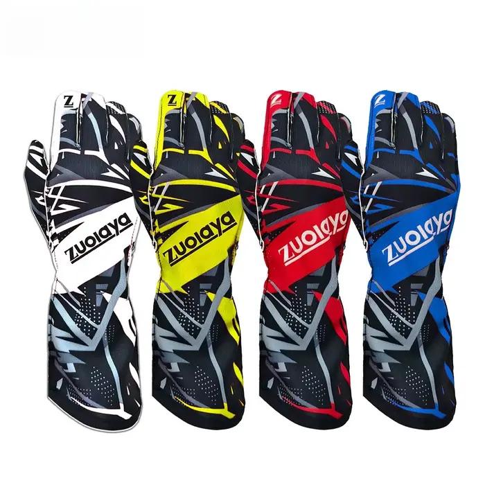 Gants de karting longs respirants, gants de moto et de motocross antidérapants en silicone, gants de course automobile et de karting