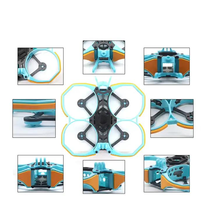 Kit de châssis BUTTERFLY 2,5 pouces Protek 114 pour voiture de course FPV à conduite canalisée avec contrôle de vol, pour roues de 16x16, 20x20, 25,5x25,5 pouces