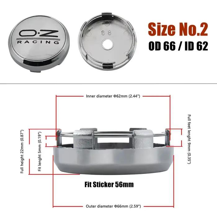 Lot 4 65MM/66MM/68MM Capuchons Jante Centre De Roue Caches Moyeu Enjoliveurs Tapacubos OZ Autocollants Pour Voiture