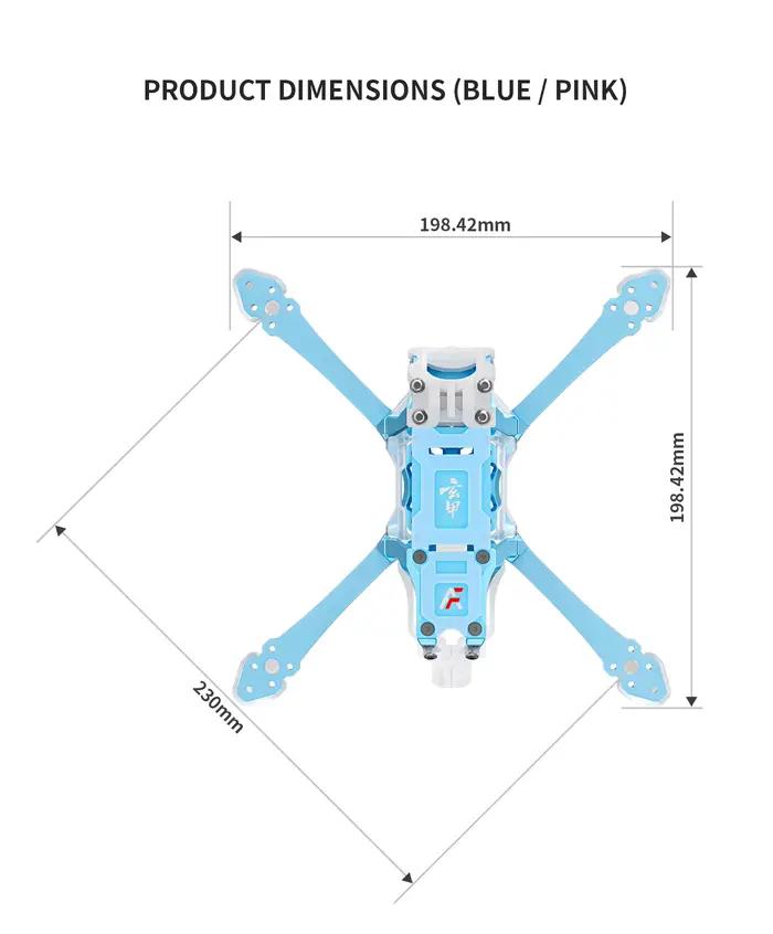 Axisflying Bando 5 Frame Bleu/Rose pour cadre de drone FPV 5 pouces