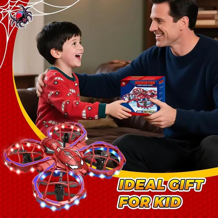 Drone Spider Modes 3 Vitesses Rouges Évitement Obstacles Mode Sans Tête Jouet Cadeau Enfant Occasions Spéciales Vol Extérieur Intérieur