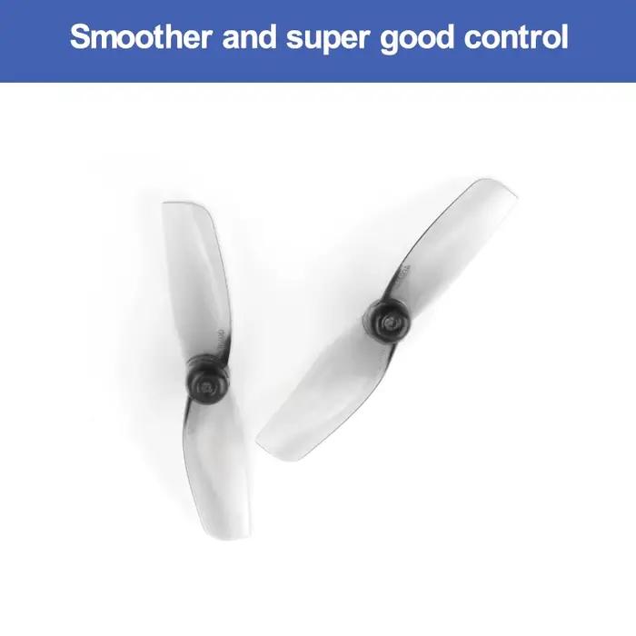 HQProp Micro Whoop 40MMX2 hélices en Poly carbonate gris 2CW + 2CCW arbre 1.5MM pour Drones
