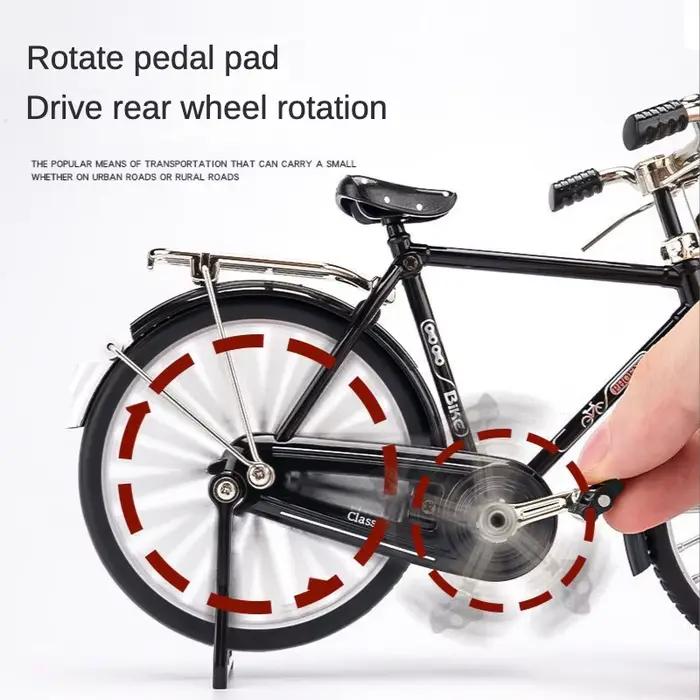 Mini modèle de vélo en alliage bricolage pour enfants, vélo en métal de simulation rétro, assemblage de jouets de collection dos, cadeaux