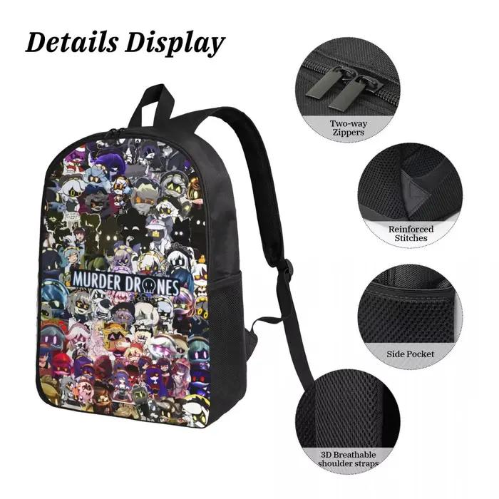 Meurtre Drones Uzi Doorman N enfants sac à dos boîte à déjeuner sacs à stylos pour garçons filles sacs à dos cartable Bookbag ensemble