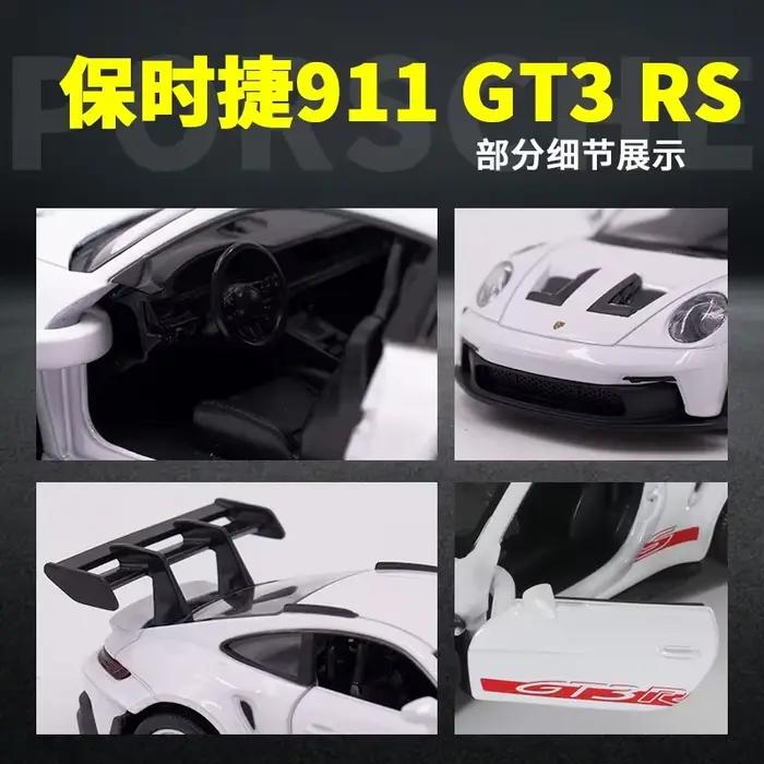 1:36 Porsche 911 992 GT3 RS modèle de voiture de course en alliage moulé sous pression en métal jouet modèle de voiture de sport haute Simulation Collection enfants cadeau