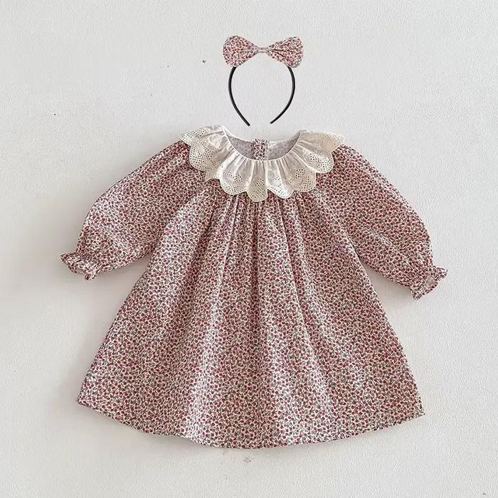 Nouvelle Robe de Printemps 2026 pour Filles, Robe de Princesse à Manches Longues en Coton Imprimé pour Enfants de 2 à 7 Ans, Robe de Soirée pour Fille, Barboteuse pour Bébé Fille