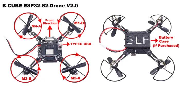 ESP32-Drone V2.0 Contrôleur de vol Quadricoptère Open Source ESP-Drone Modèle de drone Télécommande Wifi Crazyflie