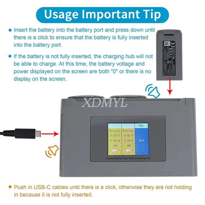Hub de charge pour DJI MINI 2 MINI 2 SE MINI 4K 3 Voies Chargeur Batterie USB Télécommande Accessoires Drone Occasions Spéciales