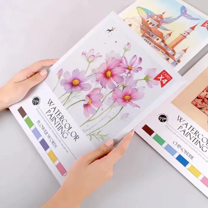 Carnet de coloriage aquarelle grand format, papier à dessin, carnet de coloriage et de dessin, carnet de dessin DIY pour la décompression