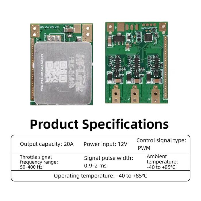 Contrôleur de vitesse électronique sans balais (ESC) haute puissance 20A DL04A pour carte de commande de servomoteur de drone