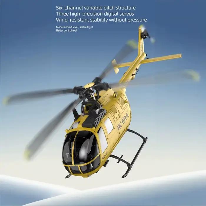 Hélicoptère RC ERA C180 BO105 1:25 6CH Brushless 3D Stunt à hélice unique sans aileron avec positionnement par flux optique Jouets aériens