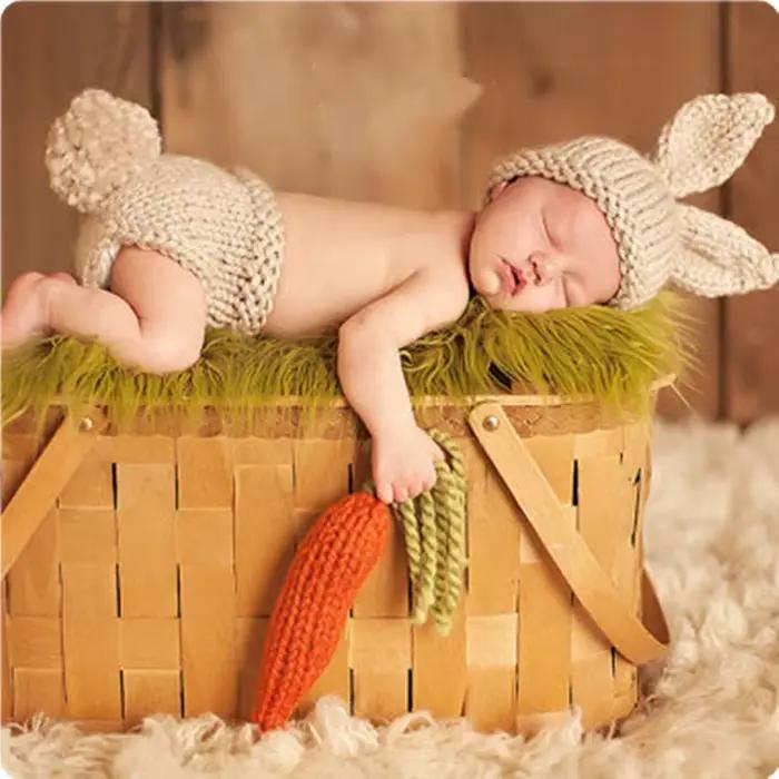 Accessoires de photographie pour nouveau-né garçon et fille, tenues de photo, costume de prise de vue de radis, pantalon ogo, chapeau, barboteuse, tenue de séance photo pour bébé