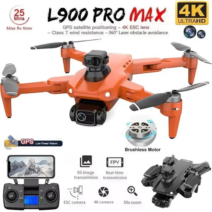 Drone GPS L900 Pro MAX 4K professionnel HD double caméra 5G Wifi 360 ° Jouet