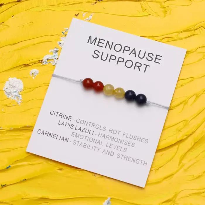 Bracelet de soutien en cristal de cornaline pour femme, bijoux de guérison, bouffées de chaleur, aide à la ménopause