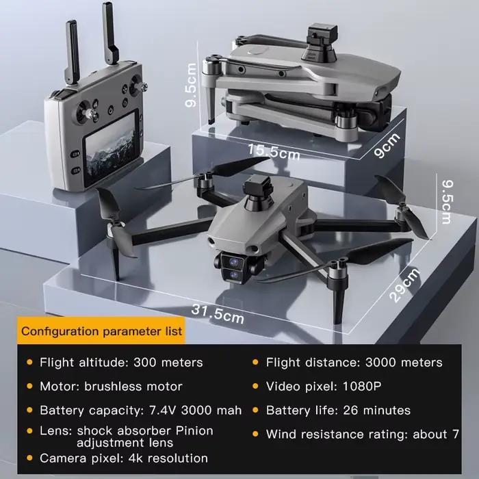 Drone double caméra K11 SE 4K – Transmission FPV 5G | 360 ° Évitement d'obstacles | ESC pliable sans balais |
