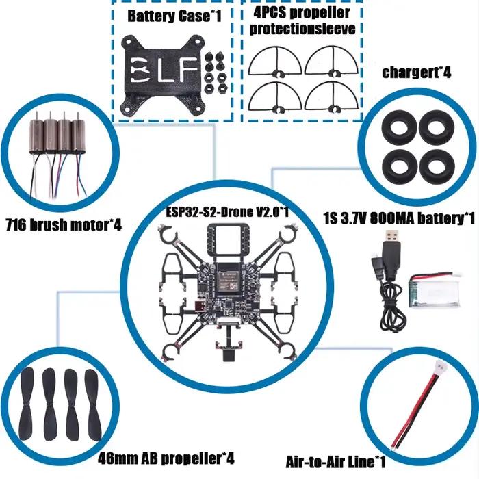 Happy ESP32-Drone V2.0 contrôle de vol quadrirotor Open Source modèle de Drone ESP-Drone Wifi télécommande Crazyflie